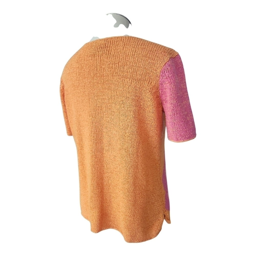 JH Collectibles Vintage Knit Sweater Top Size M | Pink Orange Floral Abstract - Picture 4 of 9